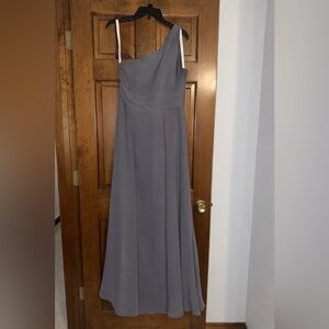 Elegant Taupe One-Shoulder Dress